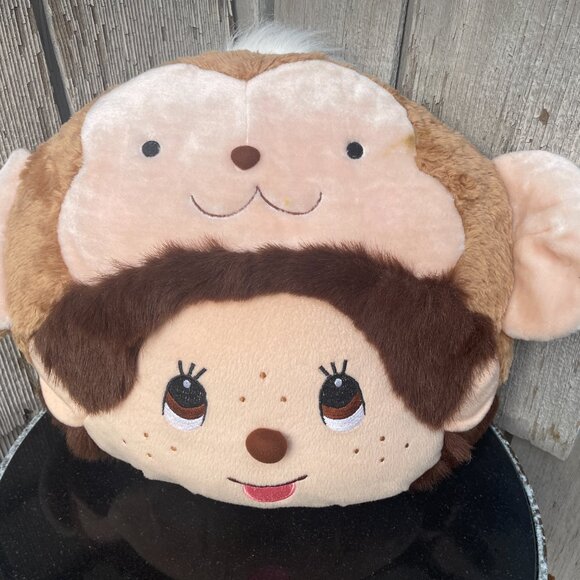 Monchichi Plush Head Pillow Cushion Sekiguchi and Cover - Picture 5 of 11